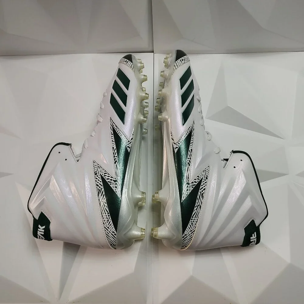 Adidas Mens Football Cleats 17 White Green Shoe Lacrosse Freak X Carbon High - Picture 9 of 14